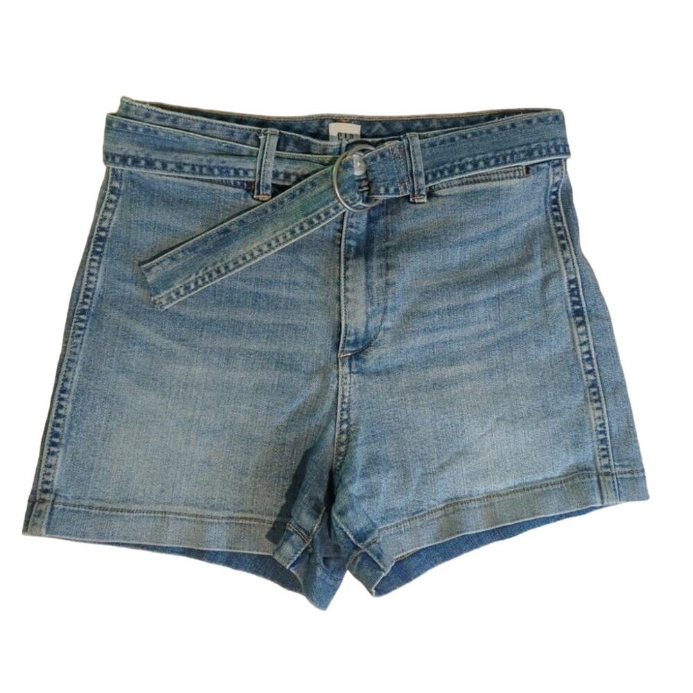 Gap Denim Shorts Size 2 26 Belt High Waist
